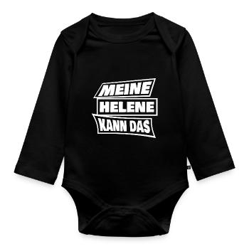 Geschenk für Helene - Baby Bio-Langarm-Body - Schwarz - Vorne