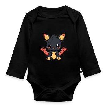 Baby Dragon - Organic Longsleeve Baby Bodysuit - black - Front