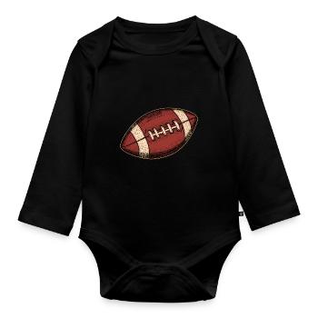 American Football Pigskin Sport USA - Organic Longsleeve Baby Bodysuit - black - Front