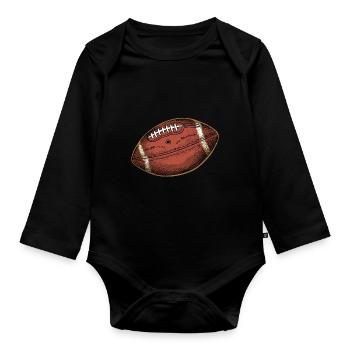 American Football Pigskin Sport USA - Organic Longsleeve Baby Bodysuit - black - Front