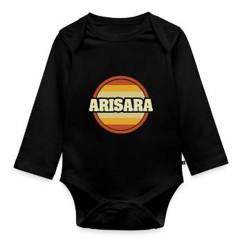 Vorname Arisara - Baby Bio-Langarm-Body - Schwarz - Vorne