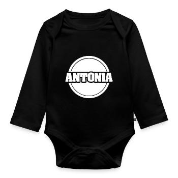 Cadeau pour Antonia - Body Bébé bio manches longues - noir - Devant