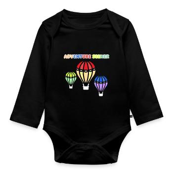 Vol en montgolfière Sky I Gift - Body Bébé bio manches longues - noir - Devant