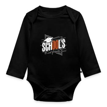 L’école Schulabschluss Abschlussfeier est terminée pour toujours - Body Bébé bio manches longues - noir - Devant