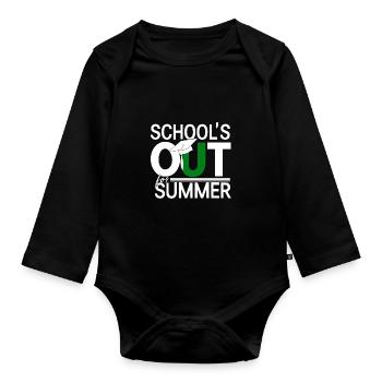 Sommerferien Schulende School`s Out For Summer - Baby Bio-Langarm-Body - Schwarz - Vorne