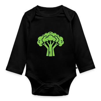 brocoli - Body Bébé bio manches longues - noir - Devant