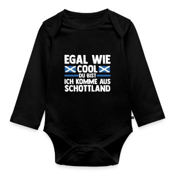 Schotten Schottisch Schottland - Baby Bio-Langarm-Body - Schwarz - Vorne