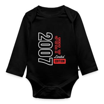 Jubiläumsgeschenk - Limitierte Auflage Juli 2007 - Baby Bio-Langarm-Body - Schwarz - Vorne