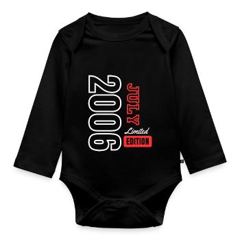 Jubiläumsgeschenk - Limitierte Auflage Juli 2006 - Baby Bio-Langarm-Body - Schwarz - Vorne