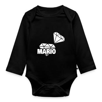 Gift for Mario - Organic Longsleeve Baby Bodysuit - black - Front