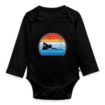 Retro Billard Snooker Pool Billard - Baby Bio-Langarm-Body - Schwarz - Vorne