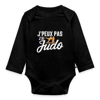 J'Peux Pas j'ai Judo - Body Bébé bio manches longues - noir - Devant