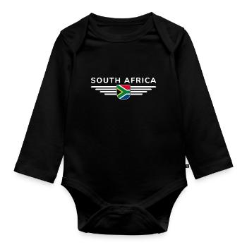 J’aime l’Afrique du Sud tenue T-Shirt Design Cadeau - Body Bébé bio manches longues - noir - Devant