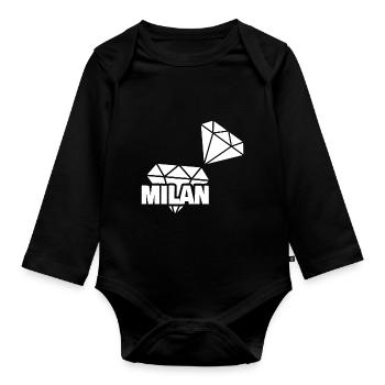Milan as precious - Organic Longsleeve Baby Bodysuit - black - Front