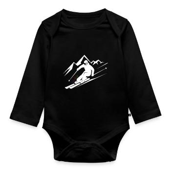 Skieurs Ski Hiver Vacances d’hiver Sports d’hiver - Body Bébé bio manches longues - noir - Devant
