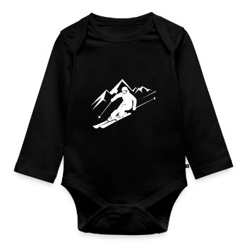 Skieurs Ski Hiver Vacances d’hiver Sports d’hiver - Body Bébé bio manches longues - noir - Devant