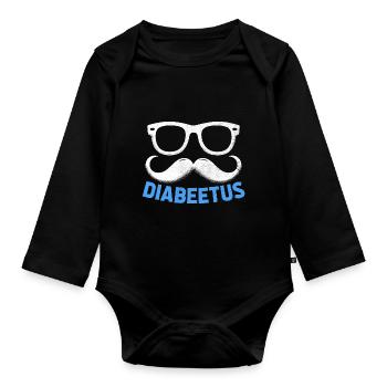 Diabeetus Sensibilisation au diabète Poils du visage Barbe - Body Bébé bio manches longues - noir - Devant