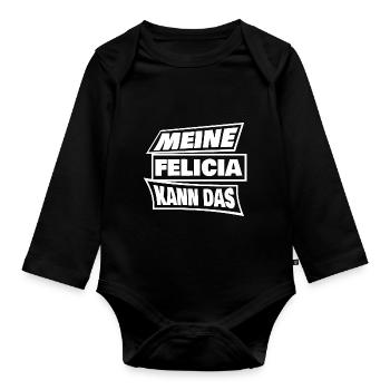 Geschenk für Felicia - Baby Bio-Langarm-Body - Schwarz - Vorne
