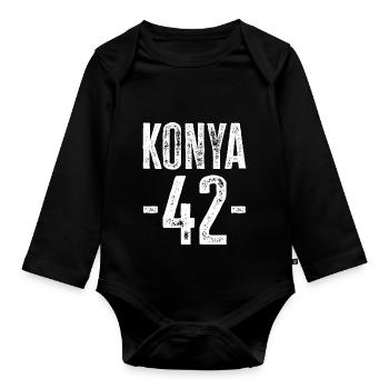 Konya 42 – Traditionen aus Türkiye - Baby Bio-Langarm-Body - Schwarz - Vorne