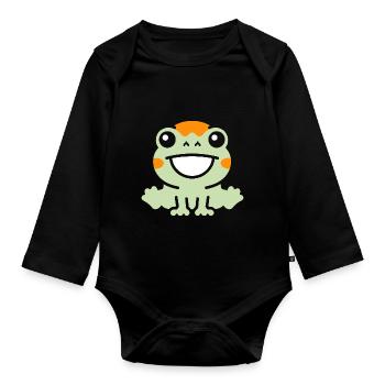 caméléon - Body Bébé bio manches longues - noir - Devant