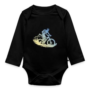 Mountainbiker Mountainbike - Baby Bio-Langarm-Body - Schwarz - Vorne