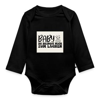 Baby, du bringst mich zum Lachen 👶😂 - Baby Bio-Langarm-Body - Schwarz - Vorne