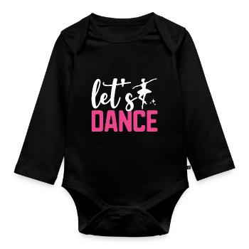Let's Dance For Dancing Tänzer-Choreografie - Baby Bio-Langarm-Body - Schwarz - Vorne