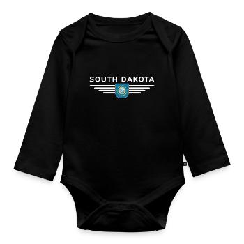 South Dakota Fan T-Shirt – Für echte Fans! - Baby Bio-Langarm-Body - Schwarz - Vorne