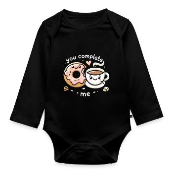Du vervollständigst mich - Baby Bio-Langarm-Body - Schwarz - Vorne