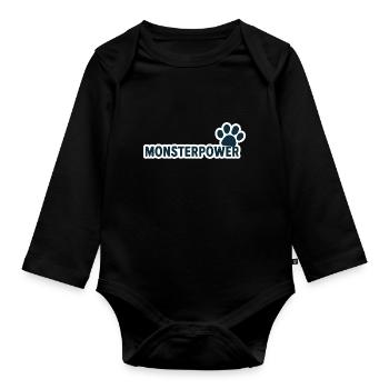 Puissance monstrueuse - Body Bébé bio manches longues - noir - Devant