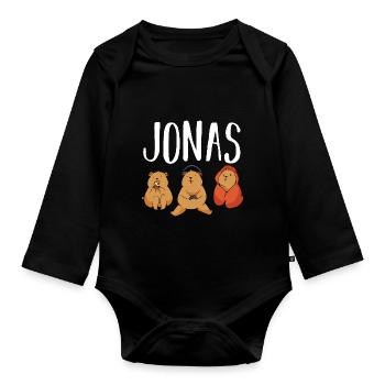 Gamer Zocker Zocken Gaming Jonas - Organic Longsleeve Baby Bodysuit - black - Front