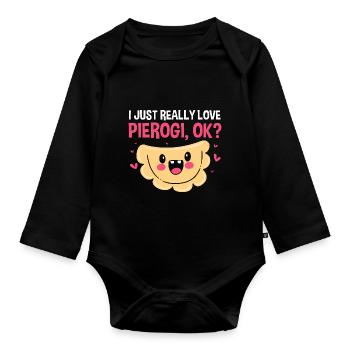 Pierogi Pologne Polonais - Body Bébé bio manches longues - noir - Devant