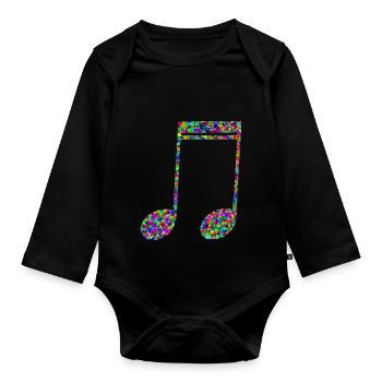 Musiknote - Baby Bio-Langarm-Body - Schwarz - Vorne