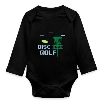 Disc Golf Disc Golf Frisbee Cadeau Cadeau - Body Bébé bio manches longues - noir - Devant
