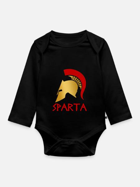 Sparta - Baby Bio-Langarm-Body - Schwarz