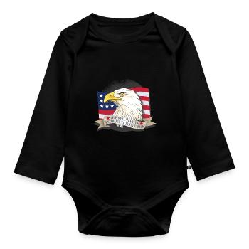 Amerikanischer Adler USA - Baby Bio-Langarm-Body - Schwarz - Vorne