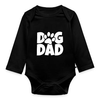 Dog Dad Dog Dad Dog Paw Gift - Organic Longsleeve Baby Bodysuit - black - Front