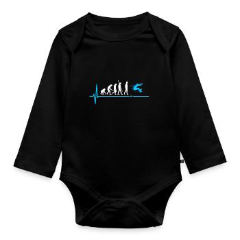 Long Jump Evolution Athletics - Organic Longsleeve Baby Bodysuit - black - Front