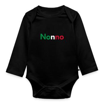 Nonno Italy gift - Organic Longsleeve Baby Bodysuit - black - Front