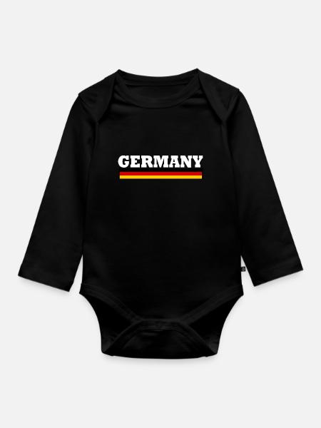 Germany flagge - Baby Bio-Langarm-Body - Schwarz