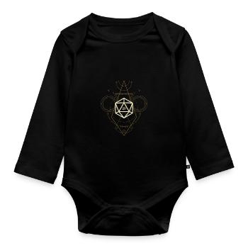 Esoteric Polyhedral D20 Dice Tabletop Sorcerer - Organic Longsleeve Baby Bodysuit - black - Front