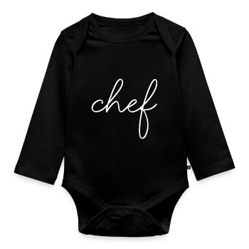 Chef Spruch Schrift Sprüche - Baby Bio-Langarm-Body - Schwarz - Vorne