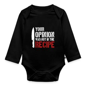 Chefkoch & Küchen Hobby Koch Geschenke - Baby Bio-Langarm-Body - Schwarz - Vorne