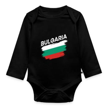Bulgarie - Body Bébé bio manches longues - noir - Devant