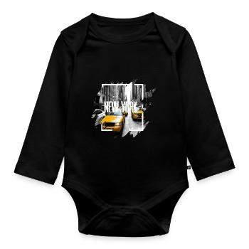 USA New York Shirt / Poster - Body Bébé bio manches longues - noir - Devant