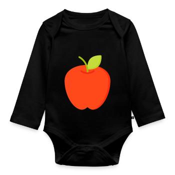 apple - Organic Longsleeve Baby Bodysuit - black - Front