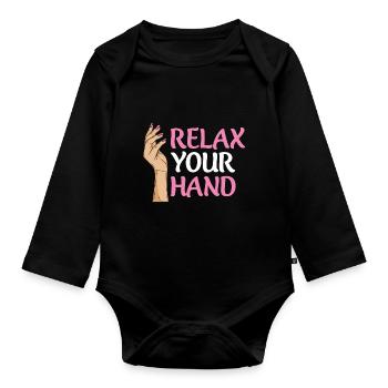 Nagelstudio Spruch für eine Nageldesignerin - Baby Bio-Langarm-Body - Schwarz - Vorne