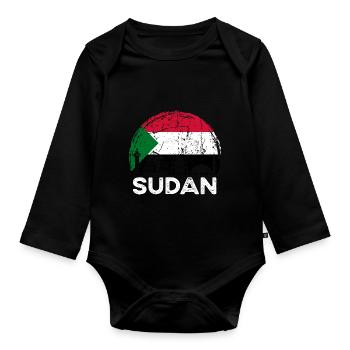 Sudan Africa Gift Idea - Organic Longsleeve Baby Bodysuit - black - Front
