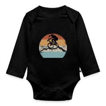 Cycling Bike Bicycle Sport Cycling Biker Cycling - Organic Longsleeve Baby Bodysuit - black - Front