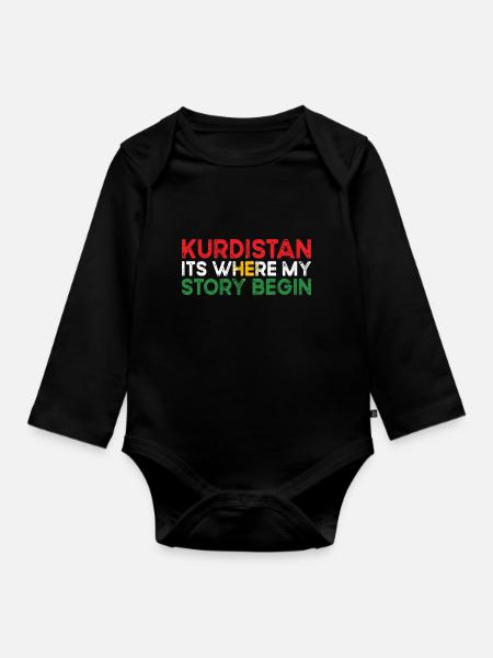 Kurdistan - Baby Bio-Langarm-Body - Schwarz